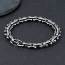 MKENDN 11mm Vintage Keel Chain Bracelet for Men Oxidized Square Link Wristband Viking Punk Style Father's Day Gift