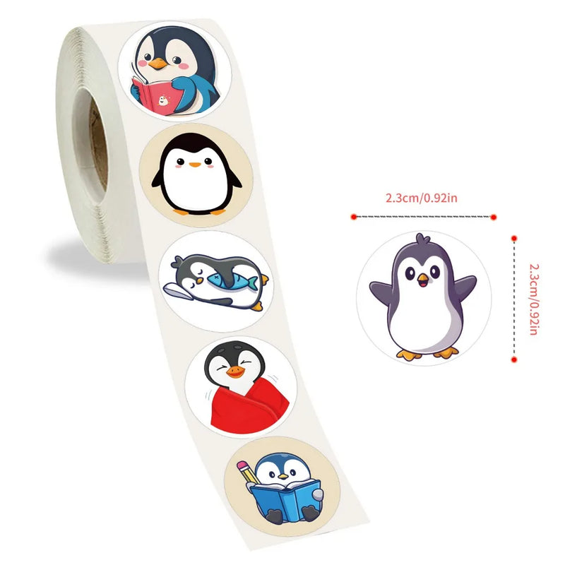 500PCS Cartoon Penguin Stickers for Kid Funny DIY Decal Toy Gift DIY Laptop Fridge Suitcase Skateboard Cute Animal Label Sticker