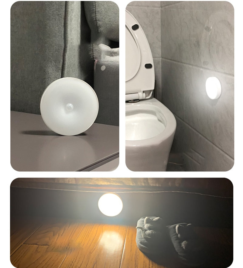 8 Beads USB Rechargeable LED Wall Lamp Human Body Infrared Sensor Night Light Cabinet Closet Lights for Bedroom Stair Toilet