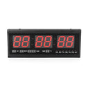 LED Digital Wall Clock 12/24h Time Date Temp Week Display Luminous Auto Wall-Mounted Clock Large Silent Tabletop Clock 48*19*3cm