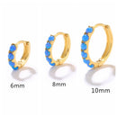 ROXI 6/8/10mm Size Opal Round Hoop Earrings For Women 925 Sterling Silver Circle Earrings Jewelry Bohemia Pendiente Plata 1piece