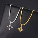 Skyrim Frauen Hexenknoten Halskette Edelstahl Goldfarbe Schlangenkette Choker Amulett Wicca Hexerei Keltenknoten Schmuck Geschenk