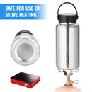 TOMSHOO 1050ml Stainless Steel Water Bottle Leak Proof Sports Kettle with 750ml Cup Coffee Mug Hanging Pot for Camping Hiking