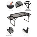 Campingtisch Eisennetz Klapptisch Tragbarer Outdoor-Camping mit anhebbarem Regal Aluminiumlegierung Esstisch