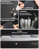 Expandable File Folder, Letter Size Organ Organizer, 5 File Pockets, Portable Organizer for School Office Supplies