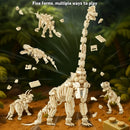 1225-teiliger 4-in-1-Jurassic-Dinosaurier-Skelett-Fossilien-Bausatz T-Rex Stegosaurus Triceratops Bausteine Spielzeug für Kinder Jungen Geschenk