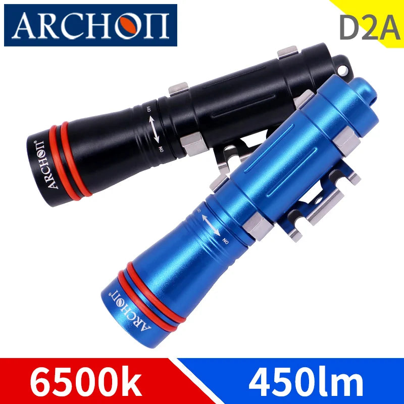D2A diving light Emergency diving flashlight on both sides of diving helmet Underwater 100m diving lighting torch dive fill lamp