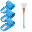 3 Stück Verstellbares Stirnband mit 1 Maskenpinsel Yoga Spa Bad Dusche Make-up Gesichtsreinigung Kosmetik-Stirnband Make-up Zubehör