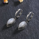 Natürliche Mondstein-Anhänger-Ohrringe, 925er Sterlingsilber, Schmuck für Damen, modische Retro-Textur, Hochzeitsfeier-Accessoires, Geschenk