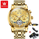OLEVS Original Uhr für Herren, Automatische Mechanische Armbanduhr, Top-Marken Luxus Tourbillon Armbanduhr Klassische Herren Schwarze Uhren 6607