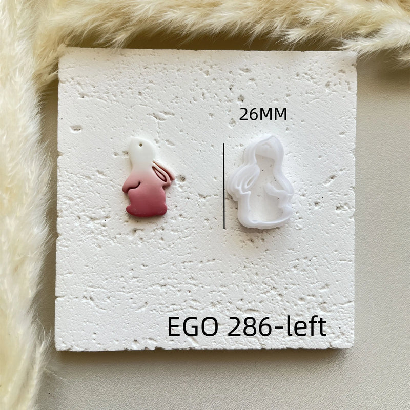 Shapes Small Easter Theme Polymer Clay  Cutter for Making Earrings, Easter Egg Rabbit Shape crucifix Soft pottery jewelry making