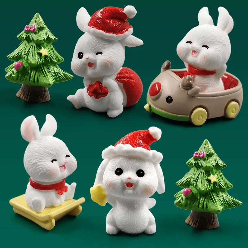 2025 Hot Easter Rabbit Figurine Landscape Home Kawaii Room Decor Dollhouse Miniature Fairy Garden Decoration Accessories Modern