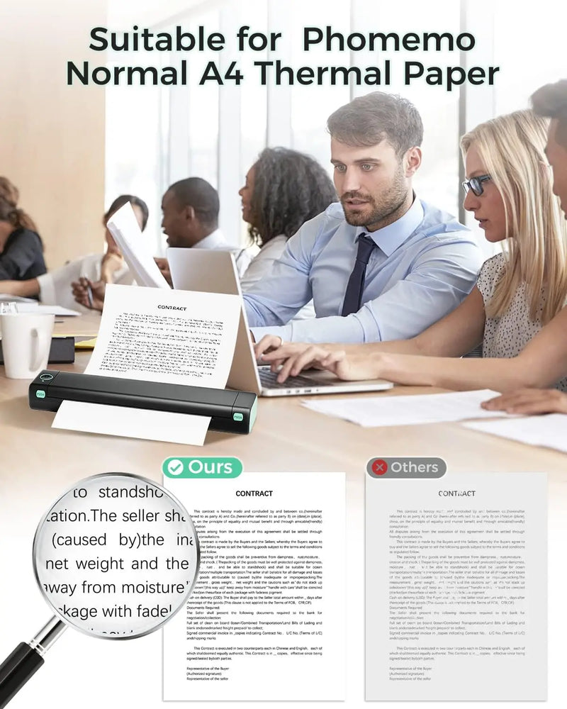 Phomemo M08F A4 Thermal Paper for M08F, PJ762/PJ763MFi, MT800/MT800Q, A4 Portable Printers, M08F Printer Paper, 8.27" x 11.69"
