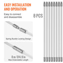 SucceBuy 23/26/30/33/39ft Chimney Sweep Kit w/ Reinforced Nylon Flexible Rods Ergonomic Chimney Cleaning Brush 360-Degree Brush