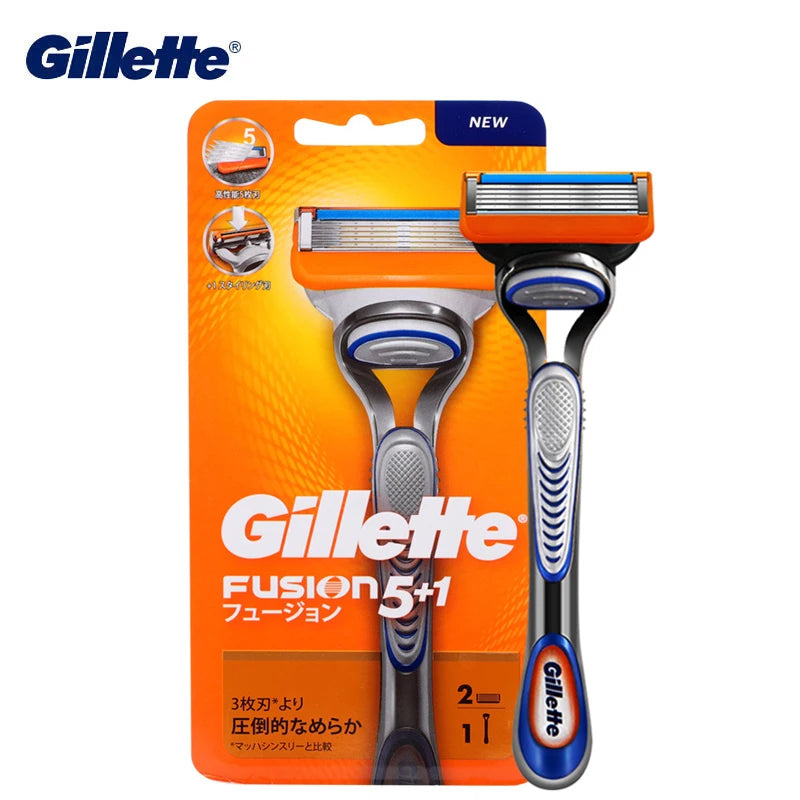 Genuine Gillette Fusion Razor for Men Face Hair Shaving Removal Safety Manul Shaver + Replacement Razor Blades Cassettes Fusion5