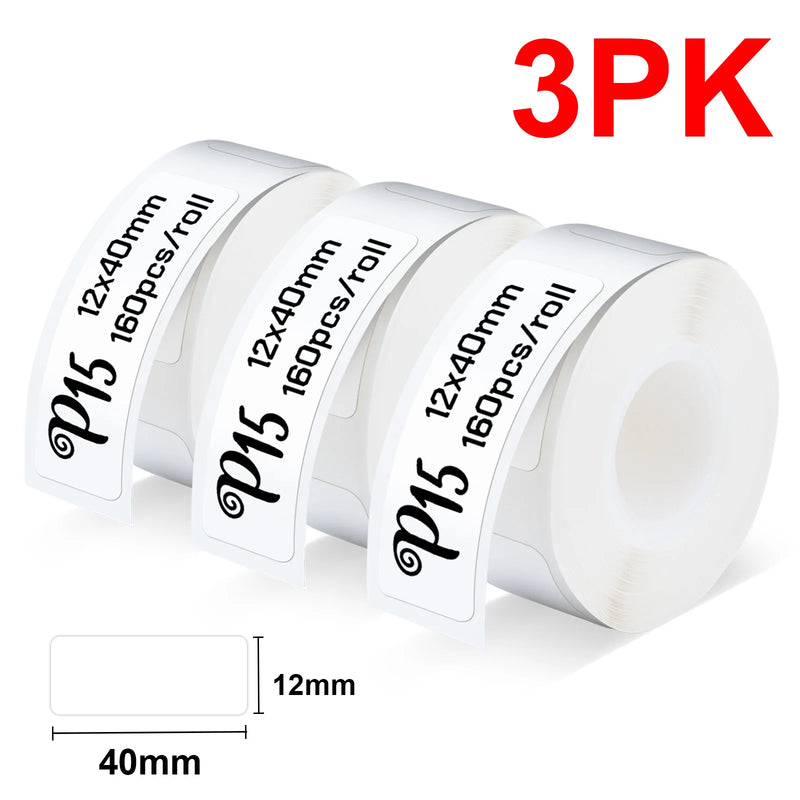 P15 Self-adhesive Thermal Label Printer Portable Wireless Bluetooth Label Maker Pocket Label Machine with P15 Label Paper Tape