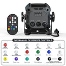 Yiflamefly 30W Par Lights 4x8W LED RGBWYP+CYAN DJ Light Remote & DMX Controlled Stage Light For Wedding Party Club Disco
