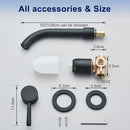 Black Basin Faucet Wall Mounted Gold 360° Rotating Bathroom Sink Faucets Embedded Hot Cold Water Mixer Tap Dual Hole Basin Crane