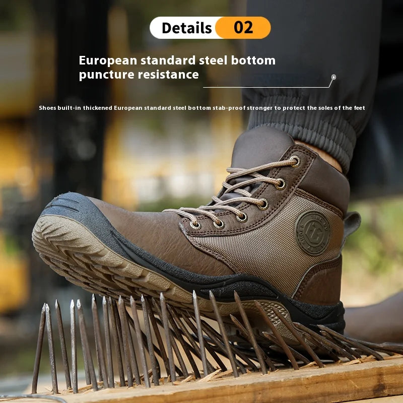 Men's safety shoes are anti smashing, anti piercing, anti-static, anti slip, wear-resistant, and splash proof work shoes