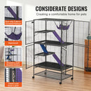 SucceBuy 64.6" Rolling Metal Ferret Cage Large 4-Tier Critter Nation Cage Small Animal Cage for Rats Hamster Guinea Chinchilla