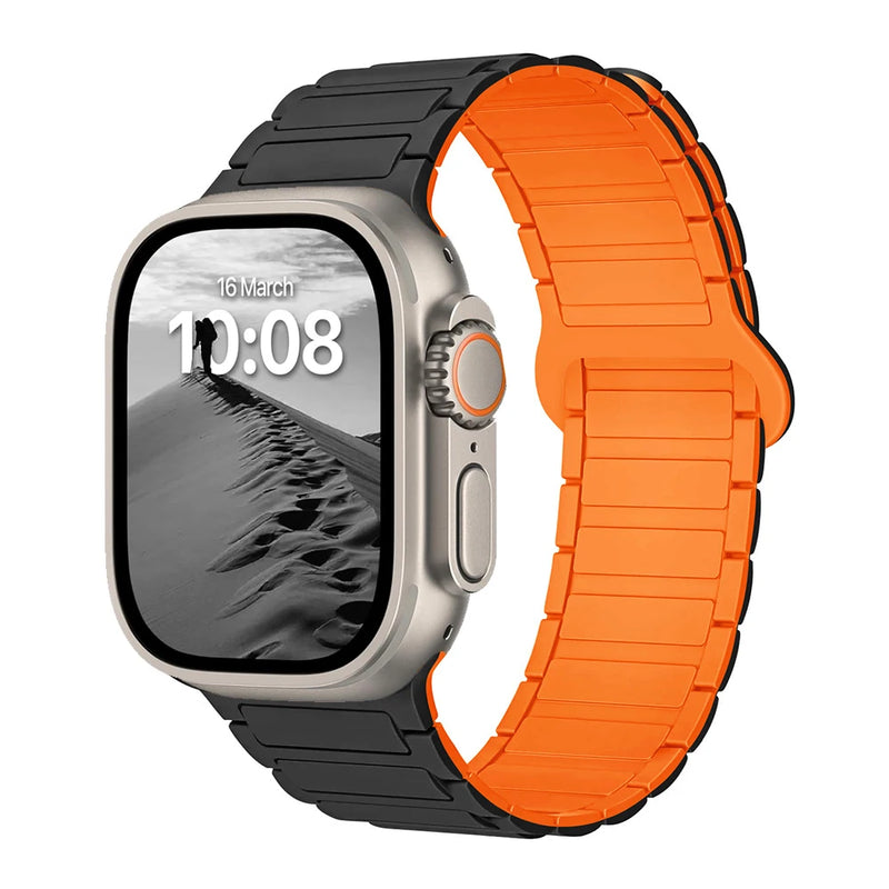 Magnetic Strap for Apple Watch Band 44mm 49mm 45mm 41mm 40mm Silicone Bracelet for IWatch Ultra 2 Series 9 8 7 6 5 4 SE 3 42mm