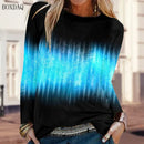 Long Sleeve Gradient Pattern Women Fashion T-Shirts Spring Autumn 3D Tie-dye Print Street Ladies Tees 6XL Big Size Casual Tops