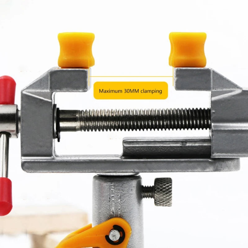 Mini Adjustable Fixed Electric Small Table Bench Vise 360 ° Rotatable Grinder Rotary Hand Drill Suction Cup Fixed Frame