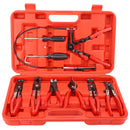 9pcs Flexible Hose Clamp Clip Plier Set Swivel Jaw Flat Angled Band Automotive Tools
