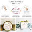 Custom Cartoon Teddy Bear Stickers Welcome Baby Boy Girl Stickers Labels Personalized New Born Gender Reveal Baby Shower Decor