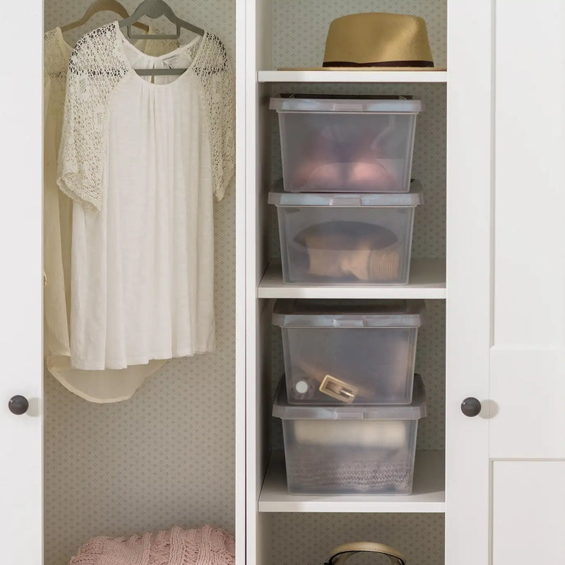 36qt/24.5qt/17qt Plastic Storage Bins with Lids, Stackable Totes, Containers 6-Pack/8-Pack, Durable and Functional