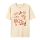 Summer Ocean Coastal Graphic Tees Trendige Retro Ästhetik La Dolce Vita T-Shirt Süßes Austern Wein Shirt Strandurlaub Damen Oberteile