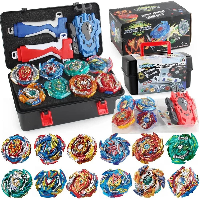 Takara Tomy Beyblades Burst Launcher Grip Toy Blade Set Game Storage Box 12 Top Burst Gyro 2 Launcher Birthday Gift for Boy