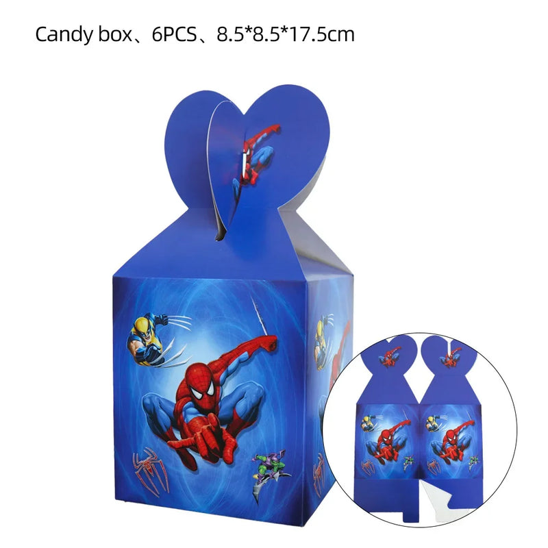 Spiderman Party Supplies Include Paper Cups Plates Balloons Tablecloth Cake Toppers for Kids Birthday Party Decor Baby Shower