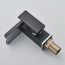 Black Tall LED Waterfall Basin Bathroom Faucet Deck Mounted Hot Cold Water Mixer Taps Three Color Change By Water Flow