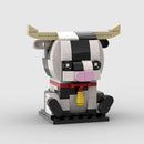 Animals MOC Dairy Cow Brickheads Cute Creative DIY Desktop Decor Building Blocks Kids Toys Gift Cartoon Pet Dairy Cattle Model