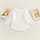 Infant Knit Jumpsuit with Long Sleeves and Round Neckline Solid Color Baby Romper Sweater Bodysuit for Cozy Outfit