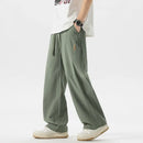 High Quality Summer Thin Men's Straight Tube Loose Ice Silk Wide Leg Casual Pants Breathable Jogging Fitness Baggy Casual Pants