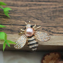 Art Deco Pin Jewelry Wholesale Vintage Cute Crystal Pearl Insect Queen Honeybee Bumble Honey Bee Brooch for Women Backpack Cloth