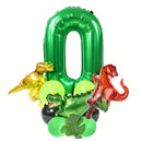 19PCS/PACK 32 inch Green Digital Dinosaur Aluminum Film Balloon Set Forest Theme Party Decoration Balloon