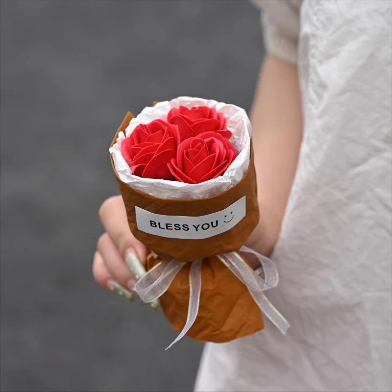 Soap Flower Bouquet Valentine's Day Gifts Creative Rose Soap Flower Mothers Day Gift Rose Soap Flower Creative Fake Flower Decor