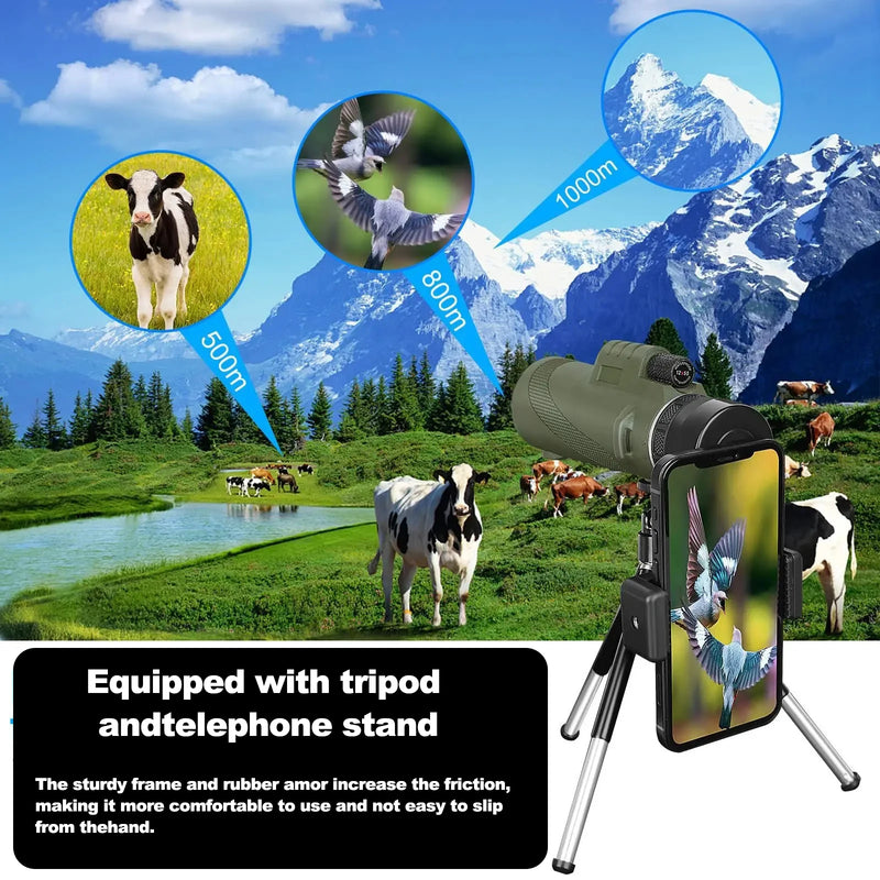 80x100 Portable Zoom HD 5000M Telescope Folding Long Distance Mini Powerful Telescope for Hunting Sports Outdoor Camping Travel