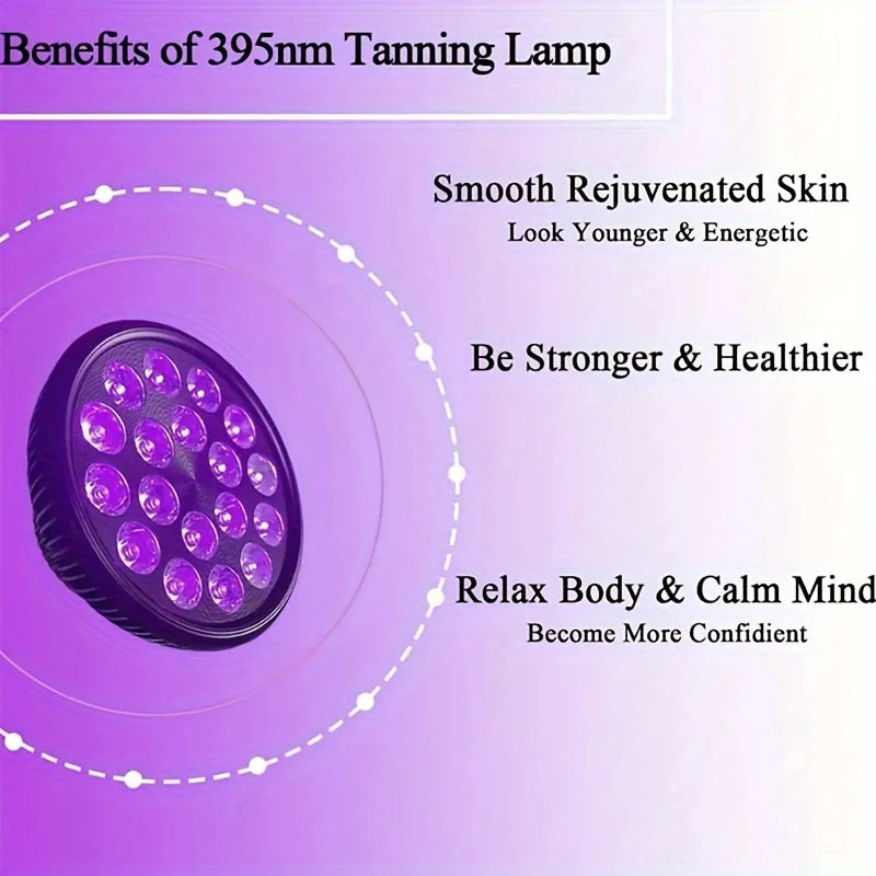 54W Tanning Lamp uv Solarium Lamp for Tanning Body 18PCS LEDS Tanning Lamp at Home Wavelength 450nm & 850nm Skincare Sun Lamp