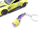 Car Parts Keychain NEO Chrome Metal Keyring Wheel Hub Nitrogen Gas Bottle Shock Absorber Key Chain Whistle Turbine Auto Interior