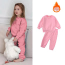 2026 Neuheiten Kleidung für kleine Mädchen Trainingsanzug 2-teiliges Set Warmer Fleece Einfarbiger Pullover+Hose Loungewear-Anzug für Kinder