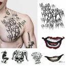 Halloween Tattoos Stickers Horror Makeup Joker Smile Stickers For Halloween Decoration Haunted House Cosplay Props Costume