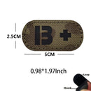 5*2.5CM IR Reflection Blood Type A B AB O POS NEG Embleem Hook and Loop Patches,Tactical Badges Clothes Stickers Glow in Dark