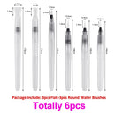 3/6Peices Refillable Paint Brush Water Color Brush Soft Watercolor Brush Ink Pen for Painting Calligraph Drawing Art Supplies