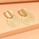 aretes de mujer Bohemia Trendy Geometric Metal Round Earrings For Women Fashion Wedding Jewelry
