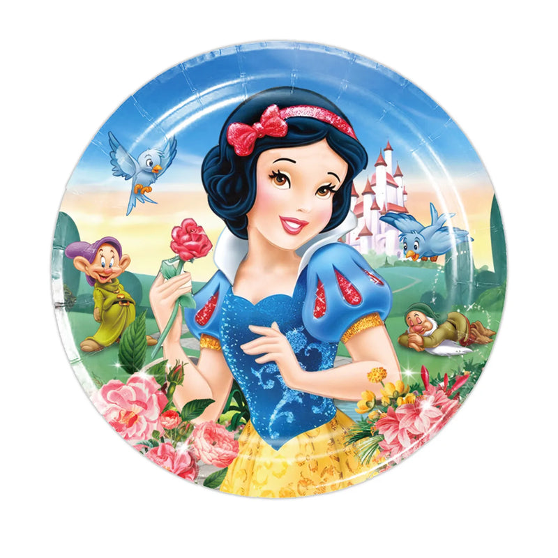 Snow White Birthday Party Set Cup Plate Napkins Tablecloth Cake Topper Balloons Disposable Tableware Baby Shower Supplies