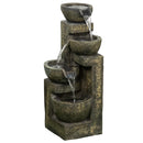 Outsunny Garden Fountain 5W 4 Tier Cascading Water Fountain with Water Pump and Adjustable Water Outlet for Decoration